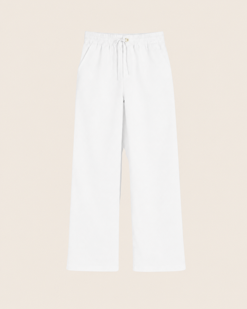 Noirève White Linen Trousers