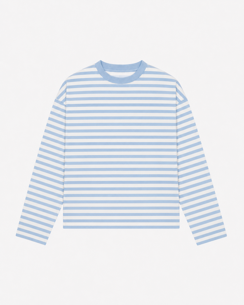 Blue Boxy Striped Longsleeve