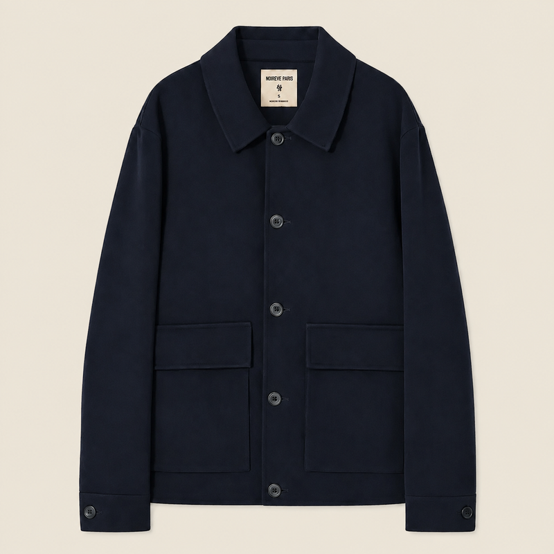 Noireve - Navy Blue Wool Overshirt V2