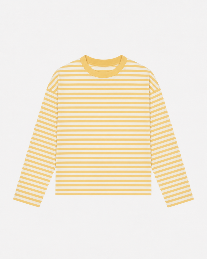 Yellow Boxy Striped Longsleeve