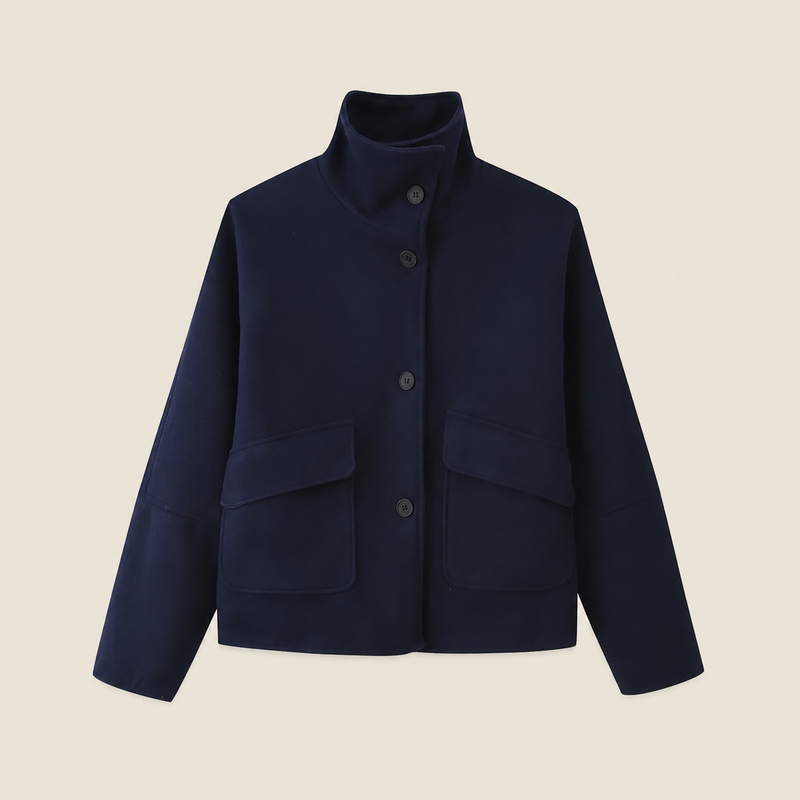 Wool Funnel Neck Coat