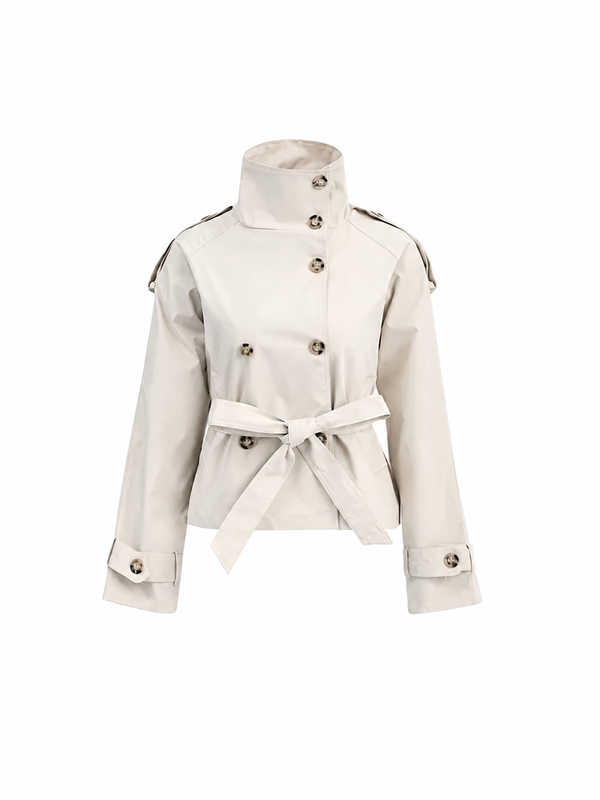 Cropped Double-Breasted Trench