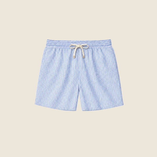 Striped Linen Blue Shorts