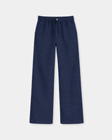 Noirève Navy Linen Trousers