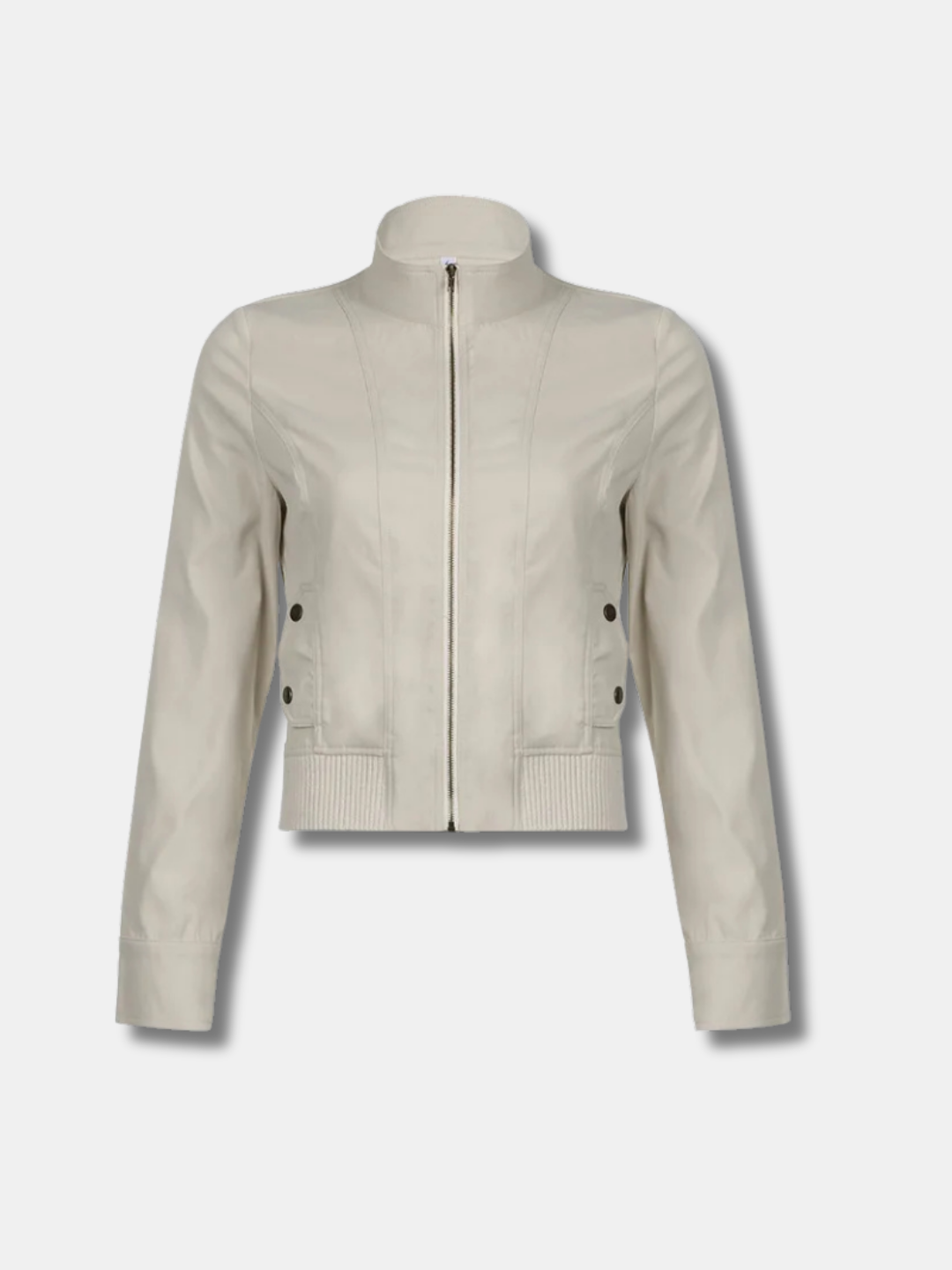 Fitted High-Neck Zip Jacket
