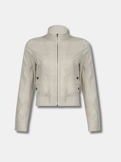 Fitted High-Neck Zip Jacket