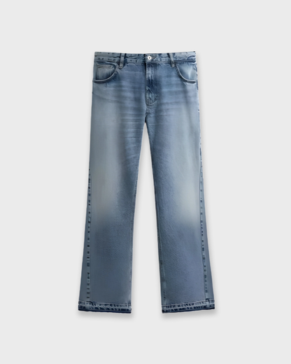 Noireve - Flared Blue Washed Denim Jeans