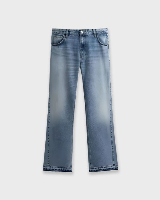 Noireve - Flared Blue Washed Denim Jeans