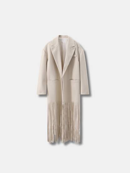 Fringe Hem Long Coat