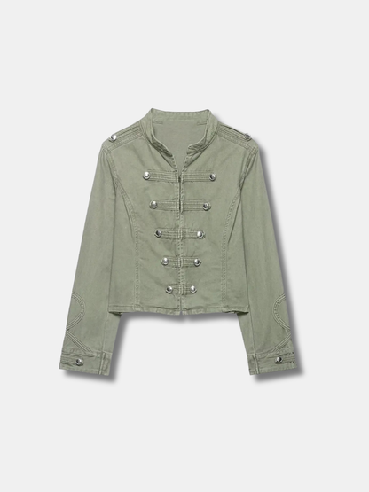 Washed Denim Military Jacket