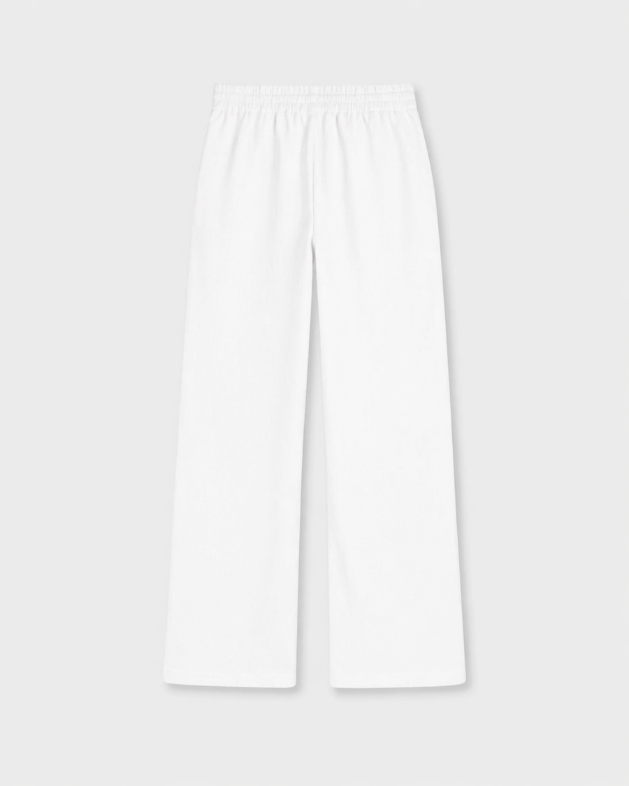 Noirève White Linen Trousers