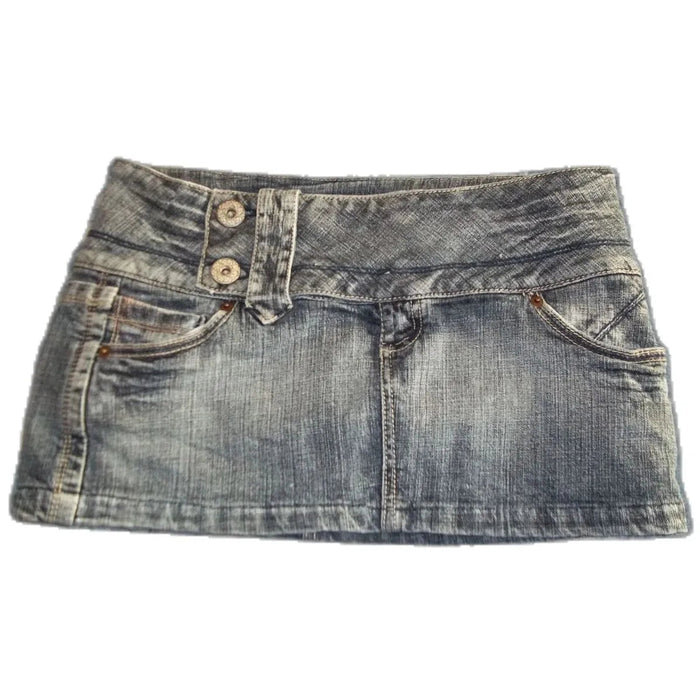 Blue Dark Wash Y2K Micro Skirt