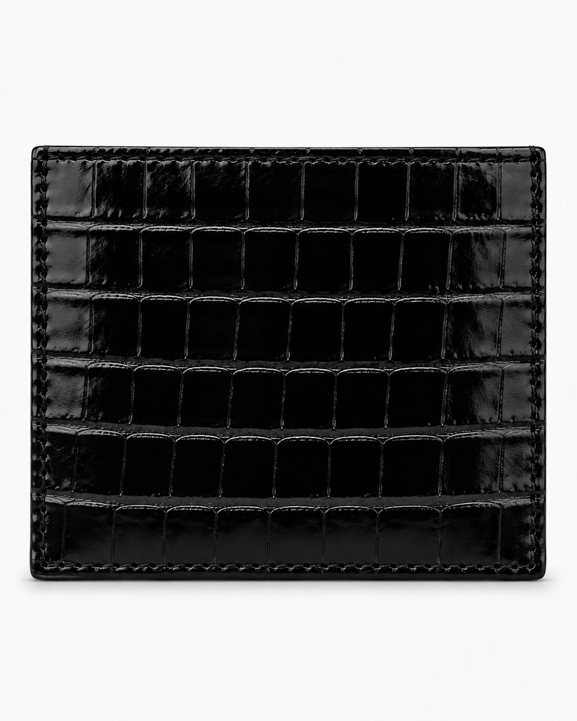 Crocodile Leather Cardholder - Black