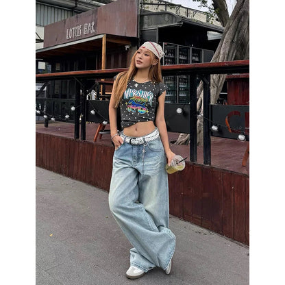 traight Baggy Denim Trousers – Blue Jeans