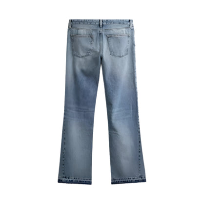 Noireve - Flared Blue Washed Denim Jeans