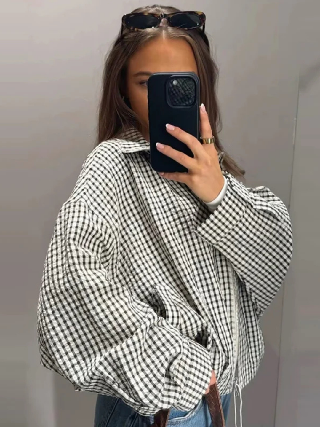 Gingham Cropped Jacket