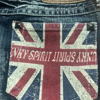Union Jack Patchwork Denim Skirt – Blue