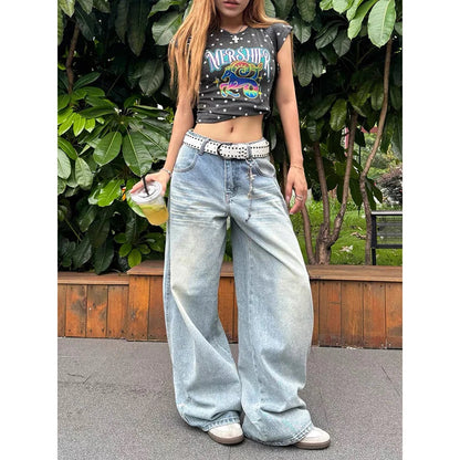traight Baggy Denim Trousers – Blue Jeans