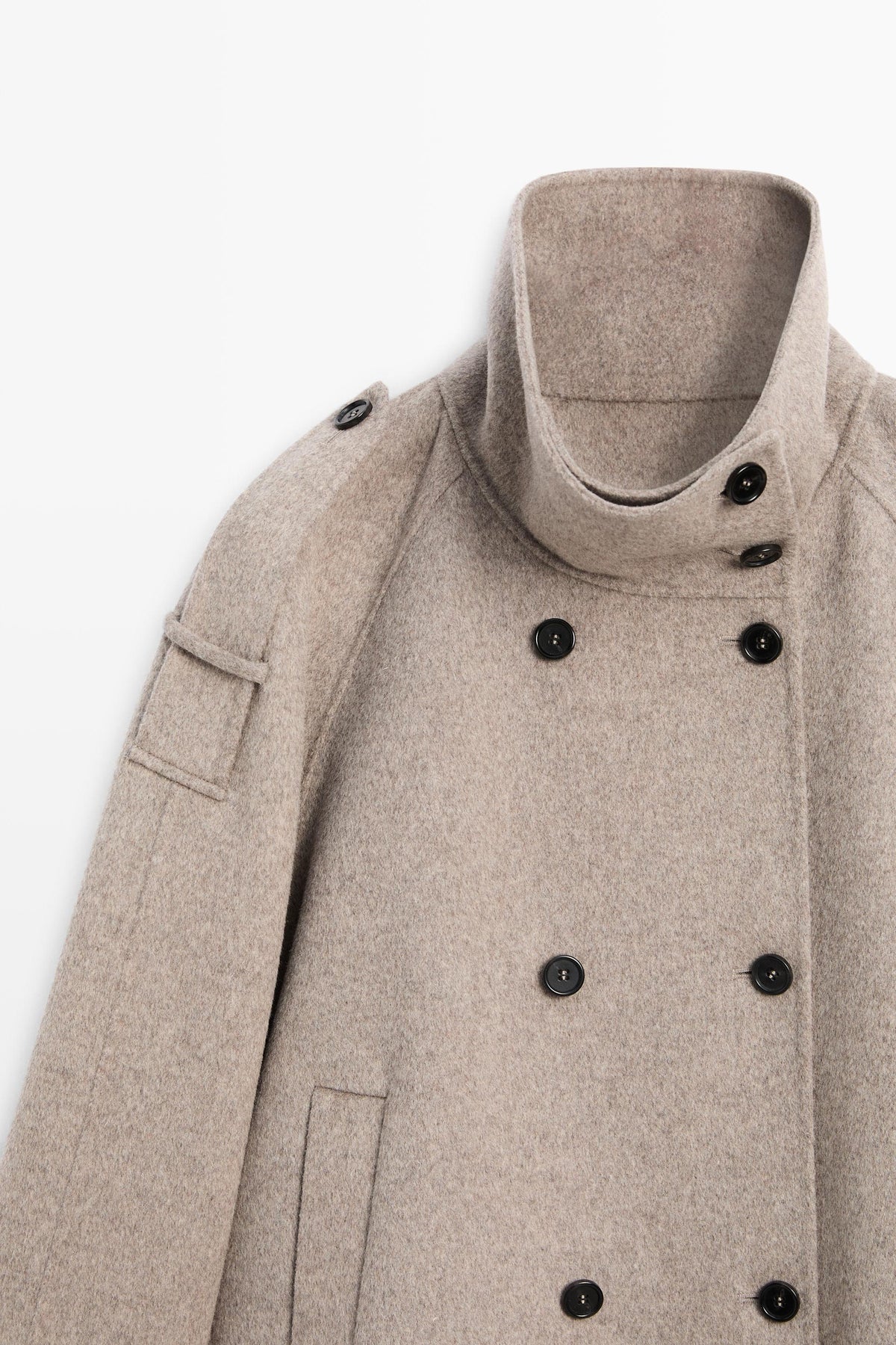 Cropped Trench Coat - Grey
