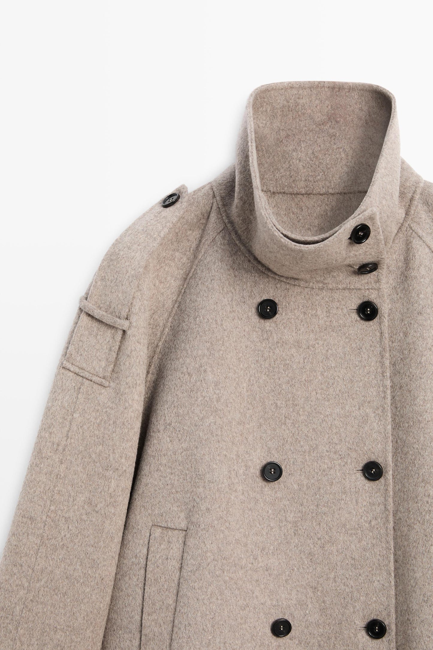 Cropped Trench Coat - Grey
