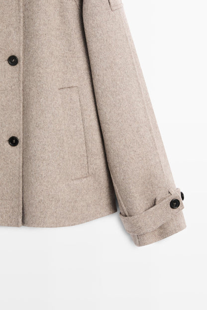 Cropped Trench Coat - Grey