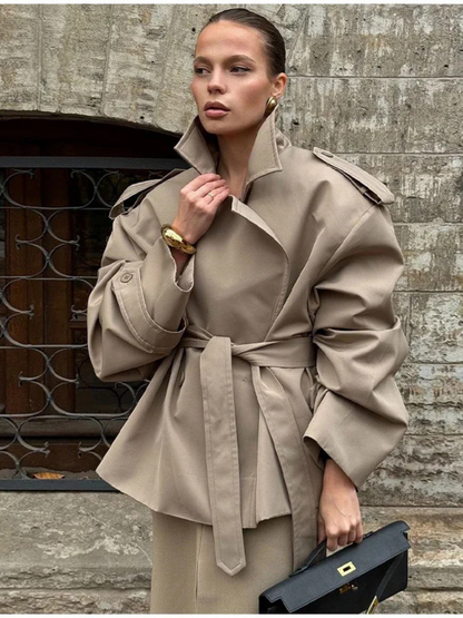 Relaxed Belted Trench Jacket