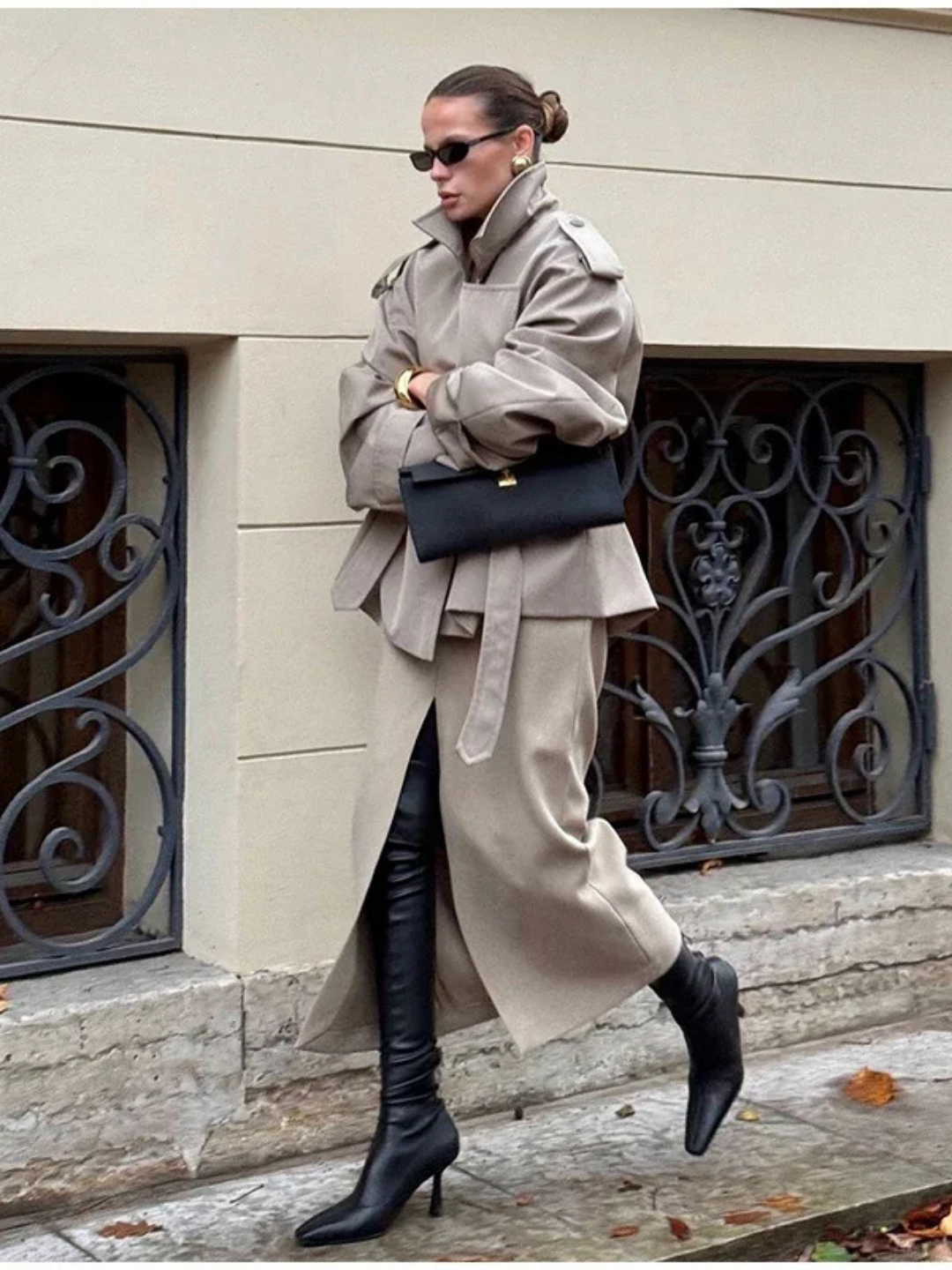 Relaxed Belted Trench Jacket