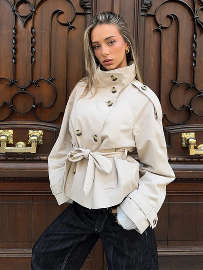 Cropped Double-Breasted Trench