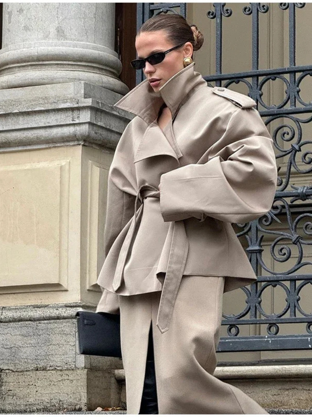 Relaxed Belted Trench Jacket