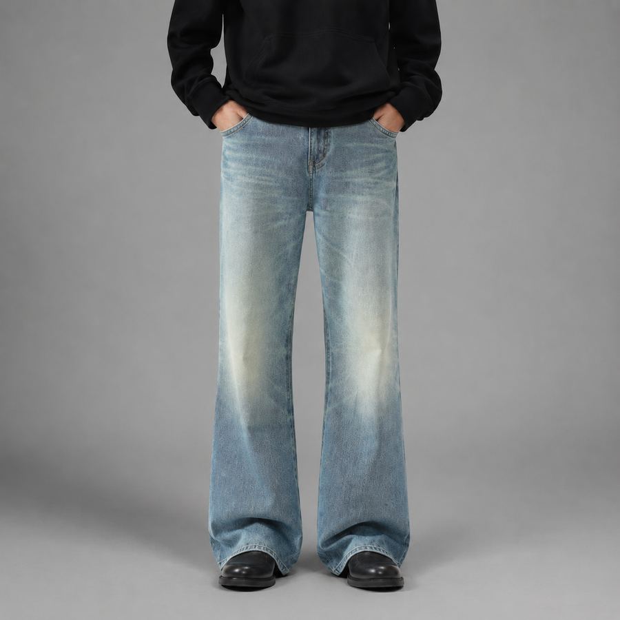 Light Blue Washed Bootcut Jeans