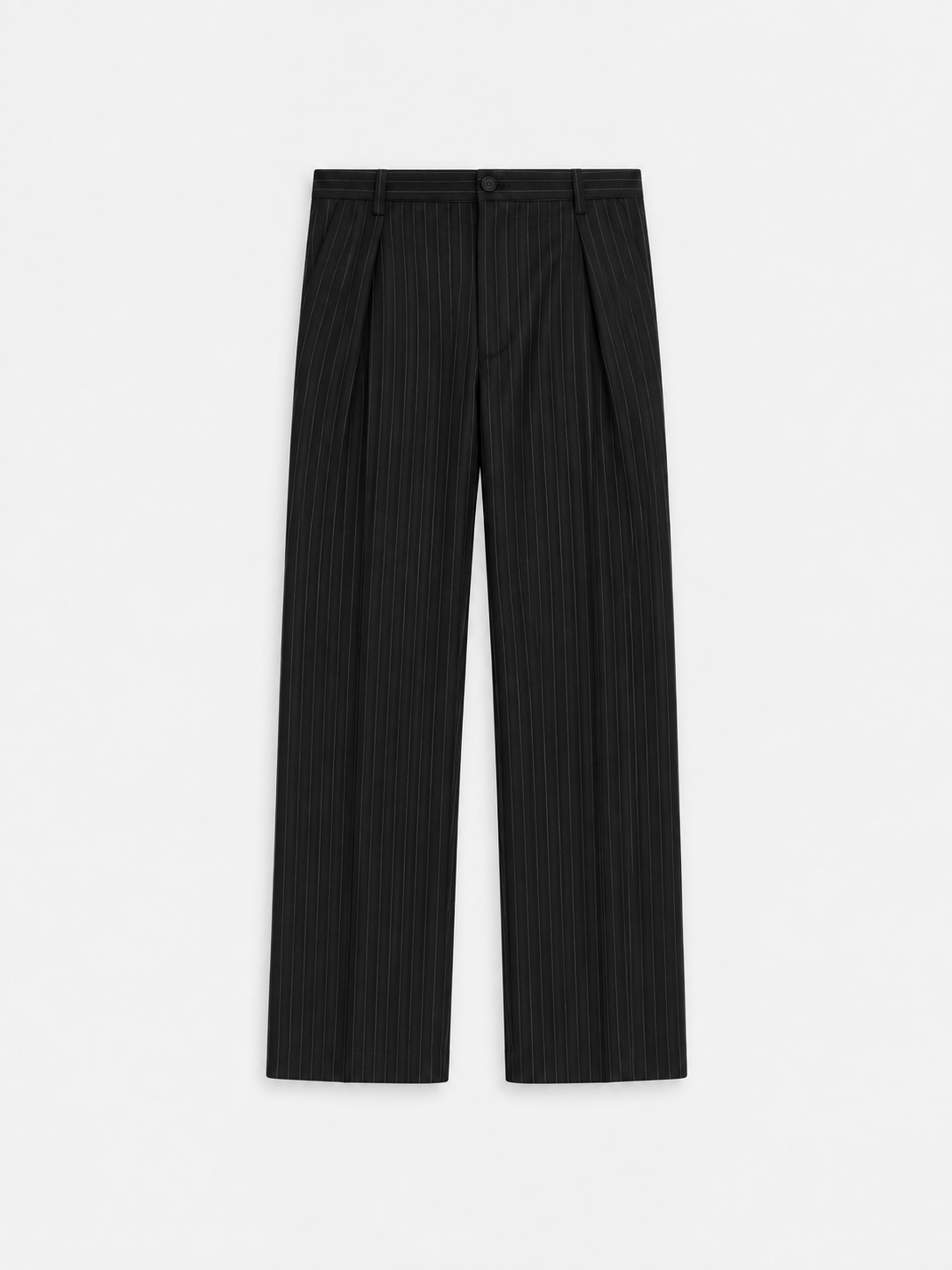Pinstripe Pleated Trousers