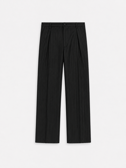 Pinstripe Pleated Trousers