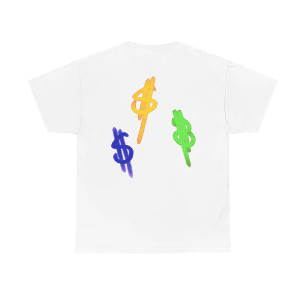 Triple Dollar Sign - White Tee