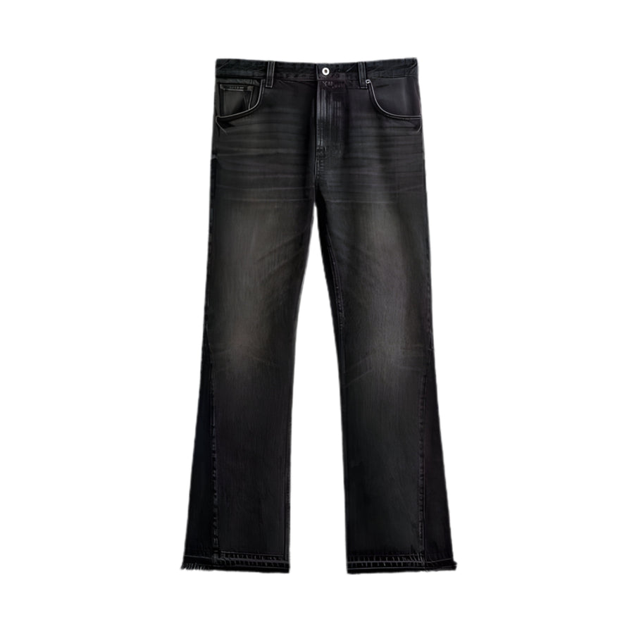 Noireve - Flared Black Washed Denim Jeans