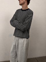Black Boxy Striped Longsleeve