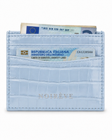Crocodile Leather Cardholder - Light Blue