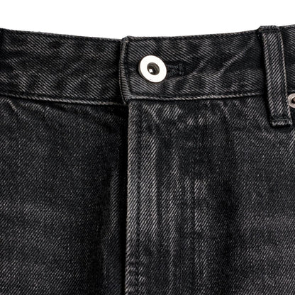 Noireve - Flared Black Washed Denim Jeans