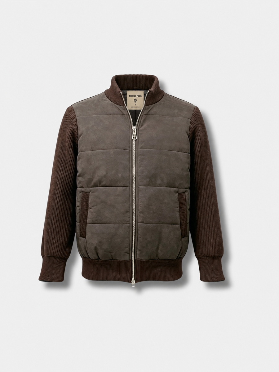 Padded Knit Jacket – Mocha Brown