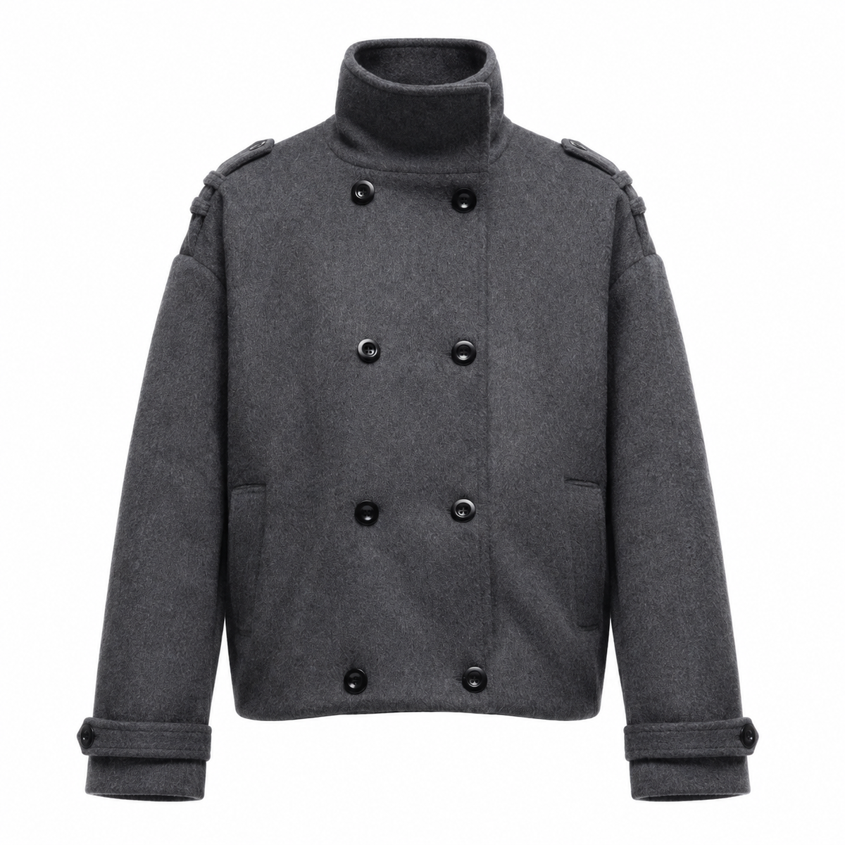 Boxy Double-Breasted Wool Jacket