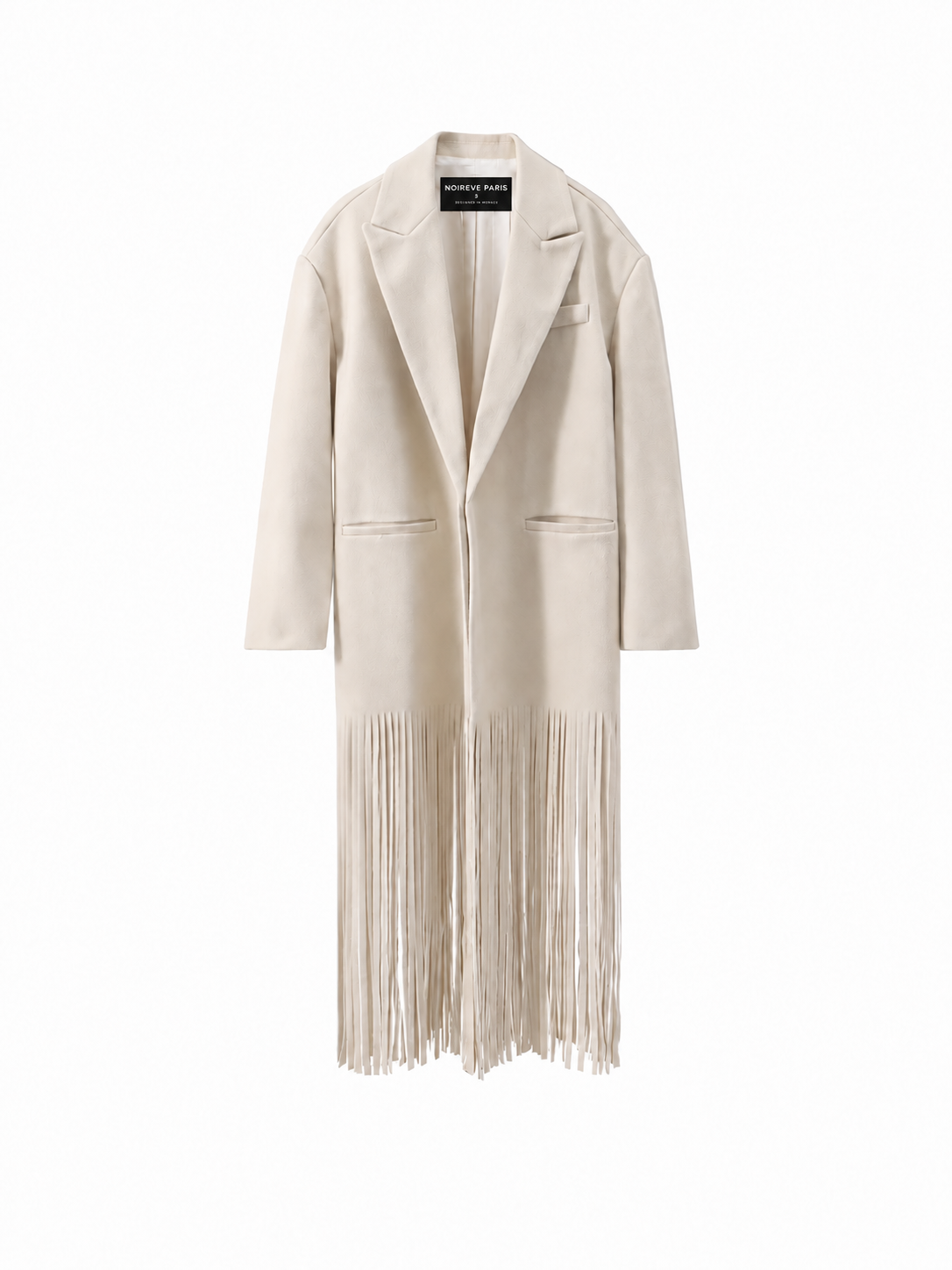 Fringe Hem Long Coat
