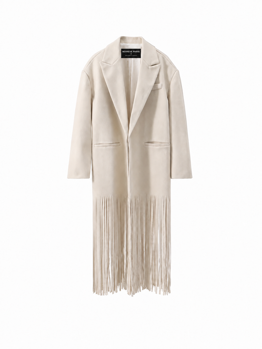 Fringe Hem Long Coat