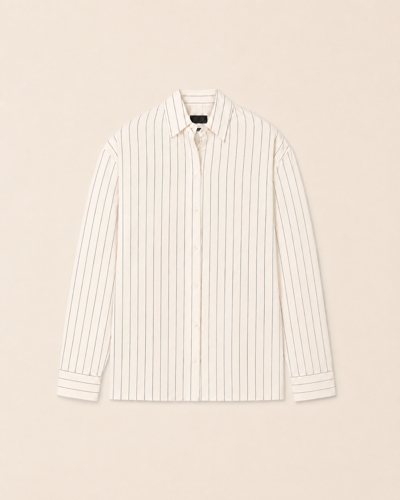 Ivory Pinstripe Linen Shirt