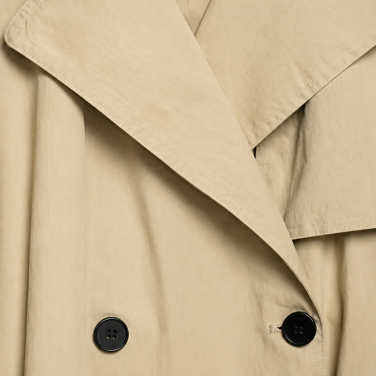 Beige Belted Trench Jacket