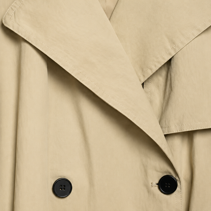 Beige Belted Trench Jacket