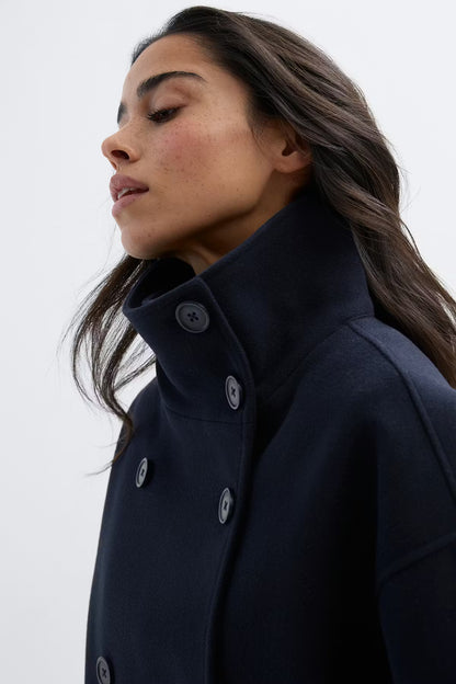 High Neck Short Felt Jacket