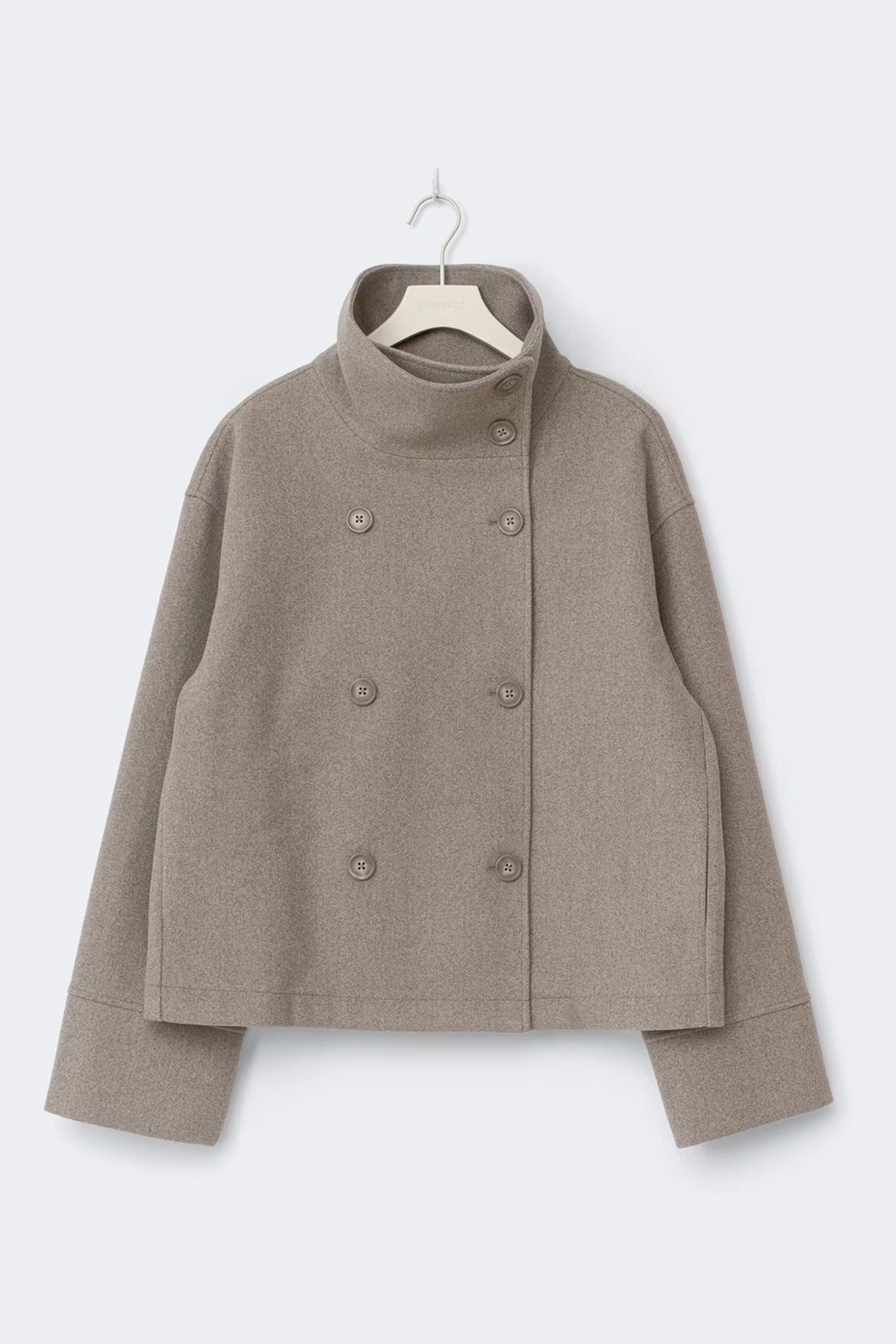 High Neck Short Felt Jacket