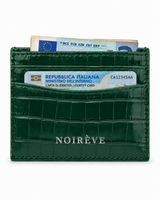 Crocodile Leather Cardholder - Green