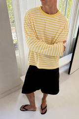 Yellow Boxy Striped Longsleeve