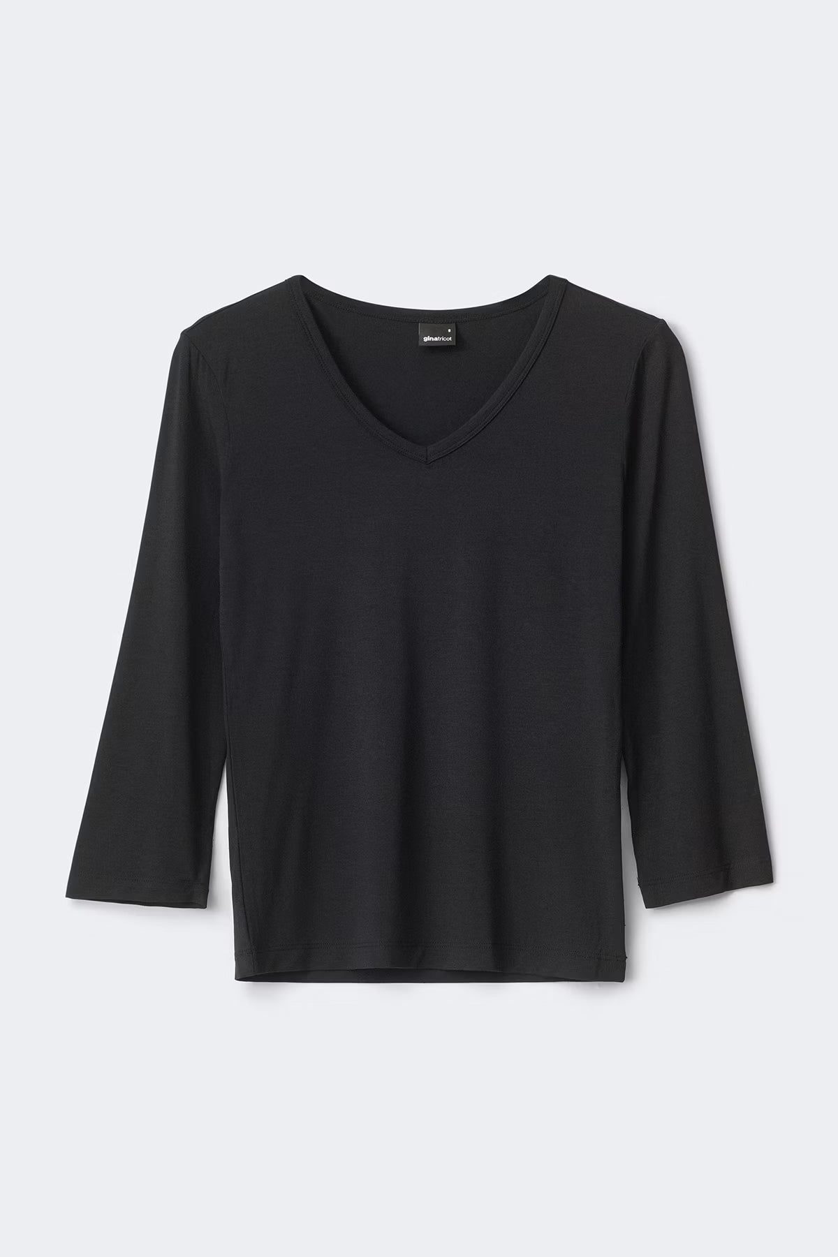 V-neck quarter sleeve top - Black