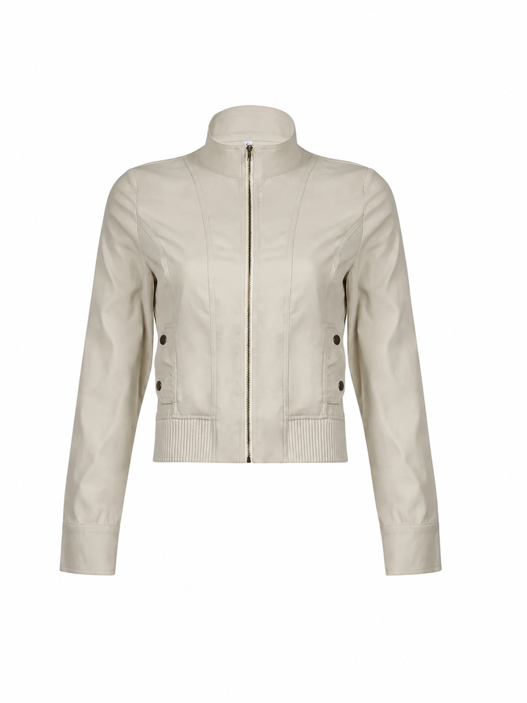 Fitted High-Neck Zip Jacket
